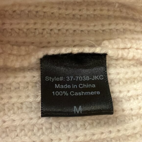 JENNI KAYNE ICONIC 100% CASHMERE FISHERMAN TURTLENECK SWEATER IVORY SZ M - Picture 5 of 6
